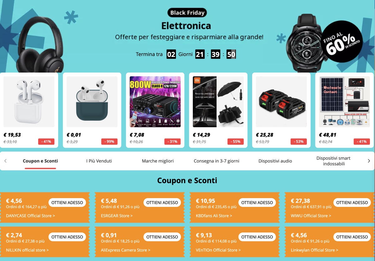 Black Friday di Aliexpress