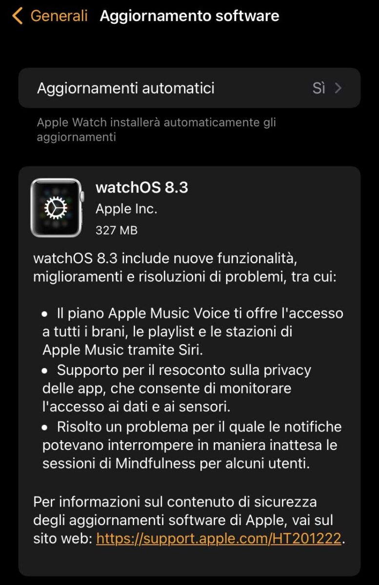 Apple ha rilasciato watchOS 8.3